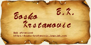 Boško Krstanović vizit kartica